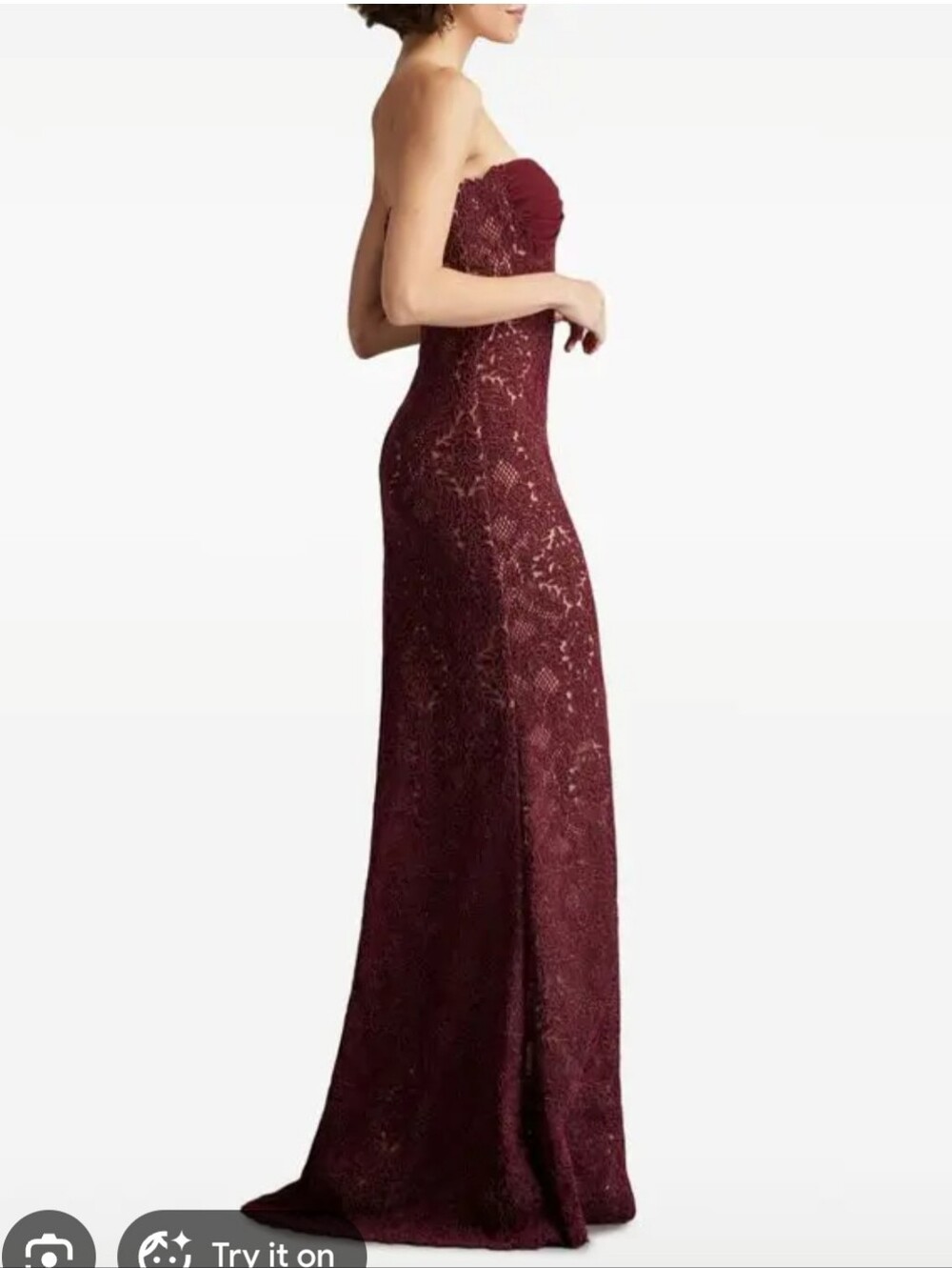 Nwt Revolve Tobi Strapless Burgundy Merlot Lace Evening Gown Whimsigoth Wedding